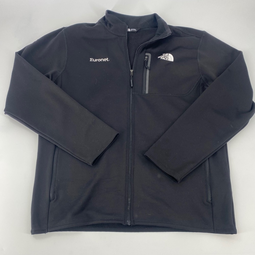 The North Face‎ Mens Black Soft Shell Jacket Euronet Logo Size L